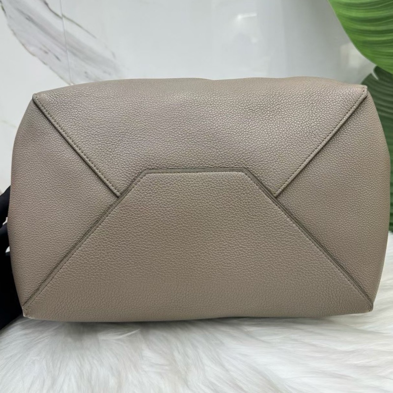 98新CELINE賽琳 Cabas Phantom灰褐色手提托特Tote單肩包 兩側抽繩設計 尺寸27x17x31cm-3