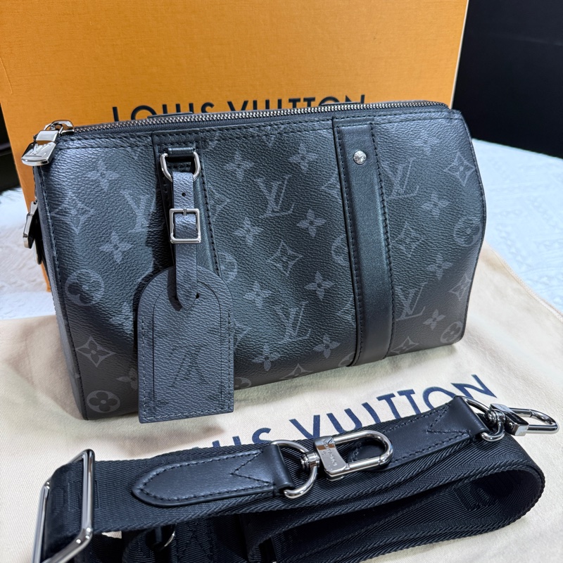99新閒置未使用LV keepall 27 city 芯片款-0