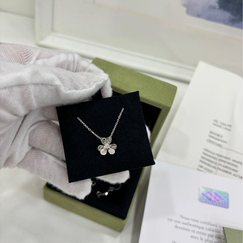 VCA 白金frivole mini三葉草項鍊 24年大全套-2