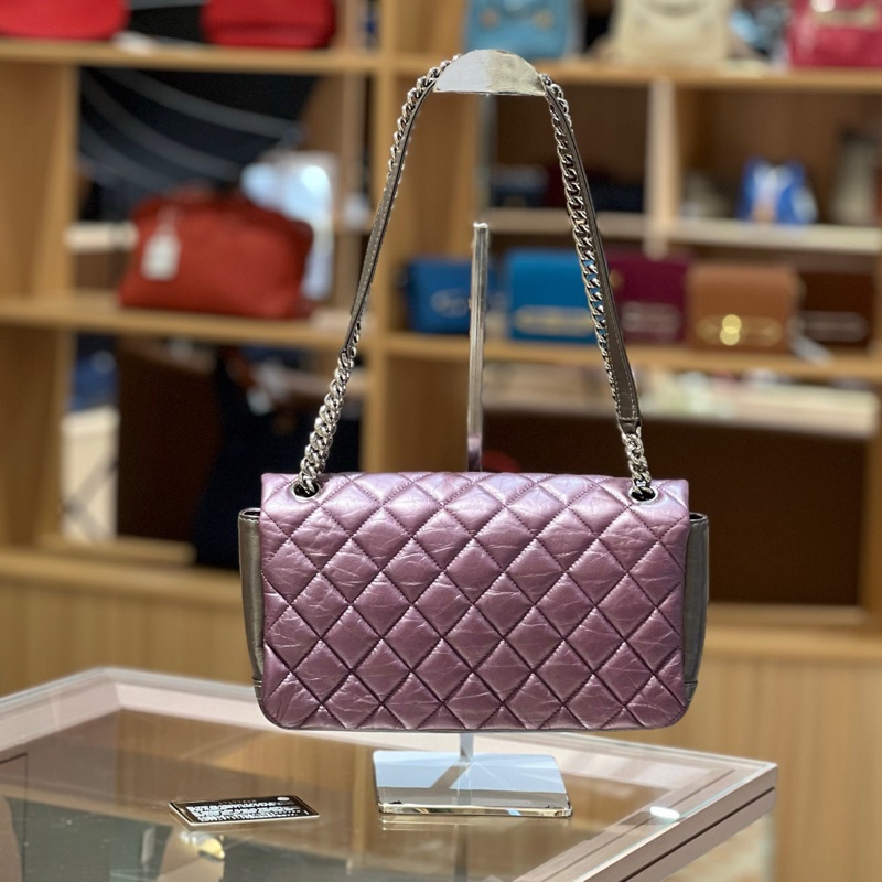 CHANEL香奈儿蓝银菱格纹外缝线-1