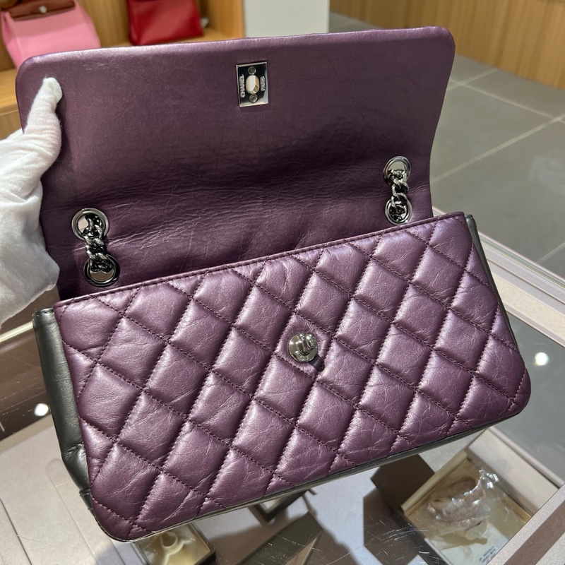 CHANEL香奈儿蓝银菱格纹外缝线-6