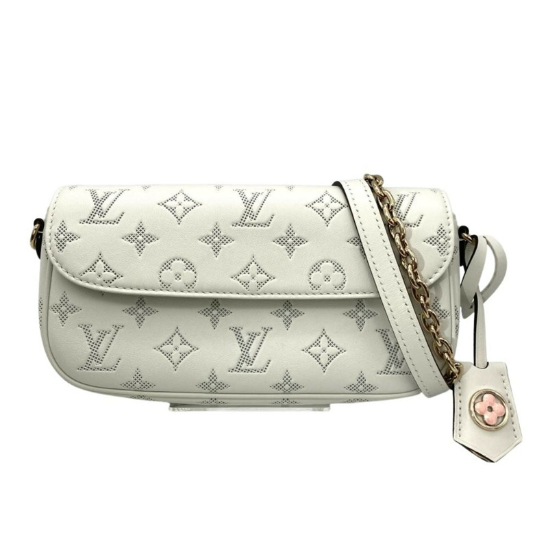 Louis Vuitton Wallet on Chain Ivy，3 用皮革皮夾，M11299，白色配金色五金，RFID 防護，Monogram Flower 系列，女士款。-0