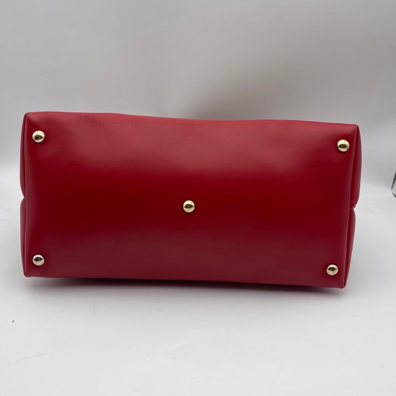 Gucci/古驰 爱心型挂饰帆布拼皮手提肩背包-4