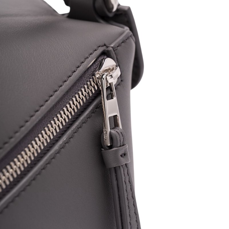 【LOEWE 羅威】Small Puzzle 小款 經典小牛皮 拼圖包 幾何 拼接包 肩背包 Slate 濃縮咖啡色 灰色-3