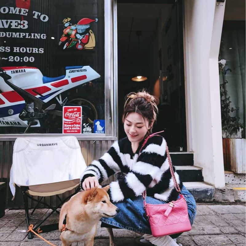 香奈兒Chanel 粉色油腊牛 小號流浪包 好成色 甜甜價 尺寸20*8*15 專櫃價近20萬-1