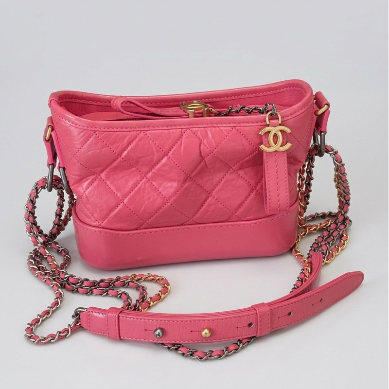 香奈兒Chanel 粉色油腊牛 小號流浪包 好成色 甜甜價 尺寸20*8*15 專櫃價近20萬-3