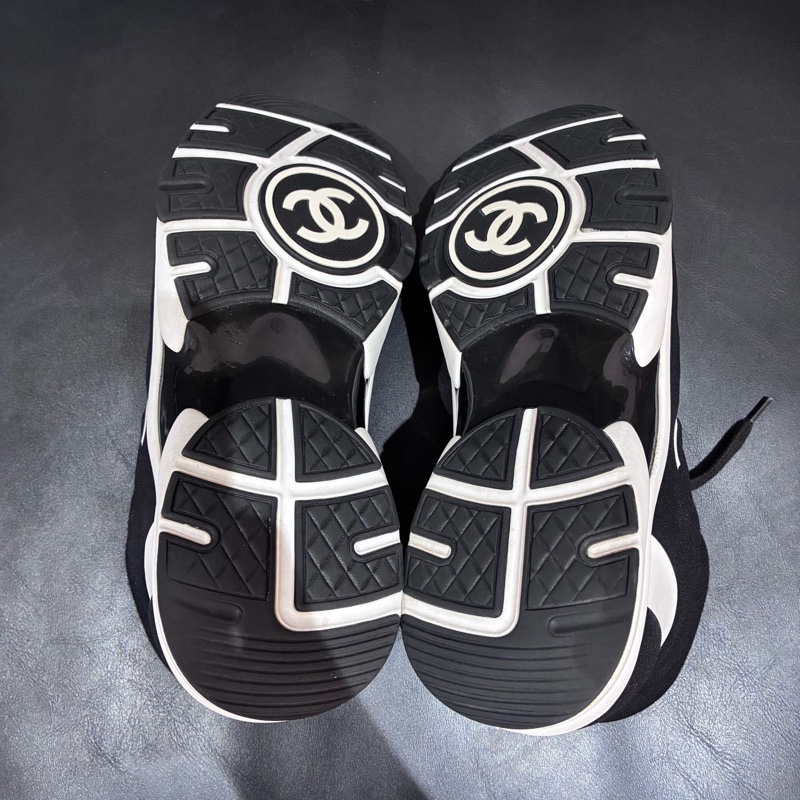 Chanel/香奈兒 精典雙C字母運動休閒鞋女士黑白熊貓老爹鞋 38.5碼-5