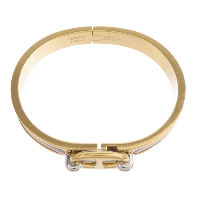 HERMES 金屬/琺瑯Mini Clic Chaine d'Ancre手鐲-3