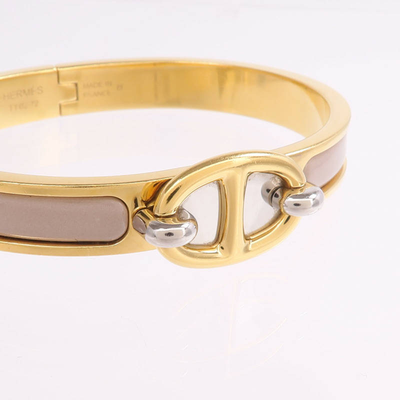 HERMES 金屬/琺瑯Mini Clic Chaine d'Ancre手鐲-4