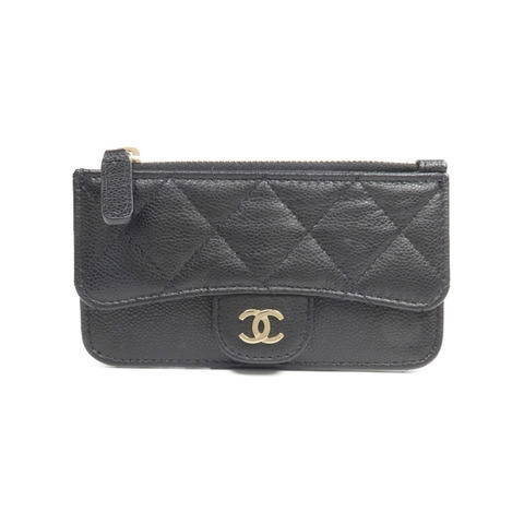 CHANEL 牛皮皮革Classic Zipped Card Holder金扣卡片套