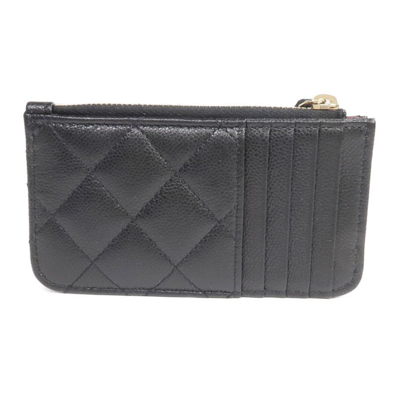 CHANEL 牛皮皮革Classic Zipped Card Holder金扣卡片套-1