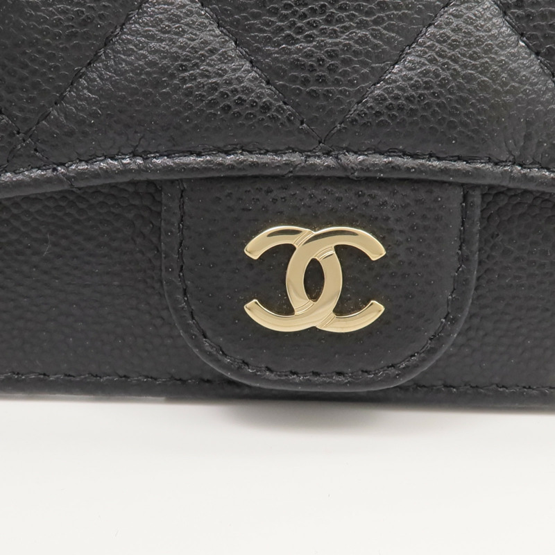 CHANEL 牛皮皮革Classic Zipped Card Holder金扣卡片套-6