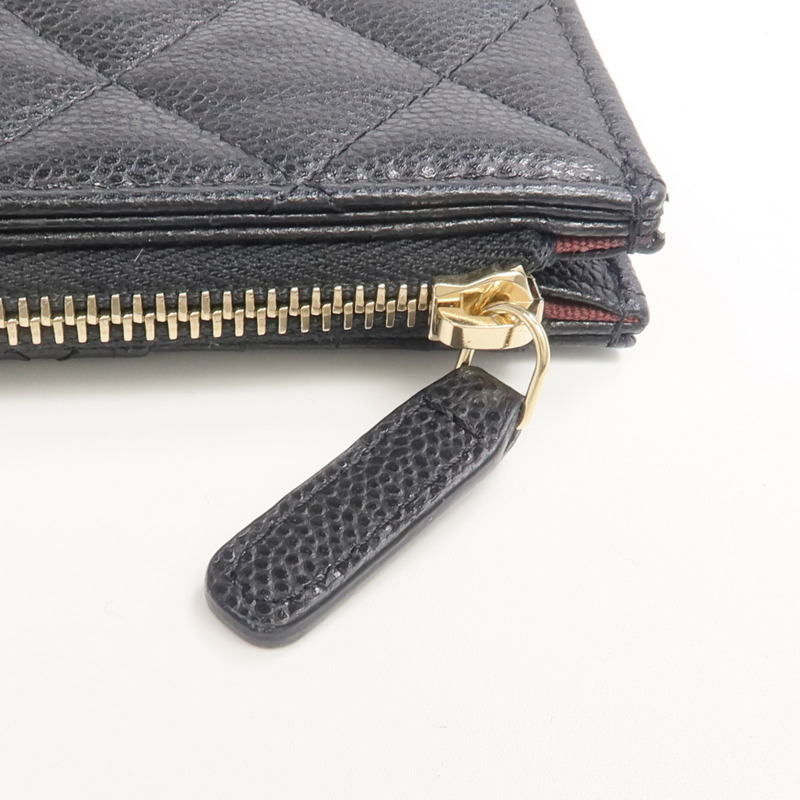 CHANEL 牛皮皮革Classic Zipped Card Holder金扣卡片套-7