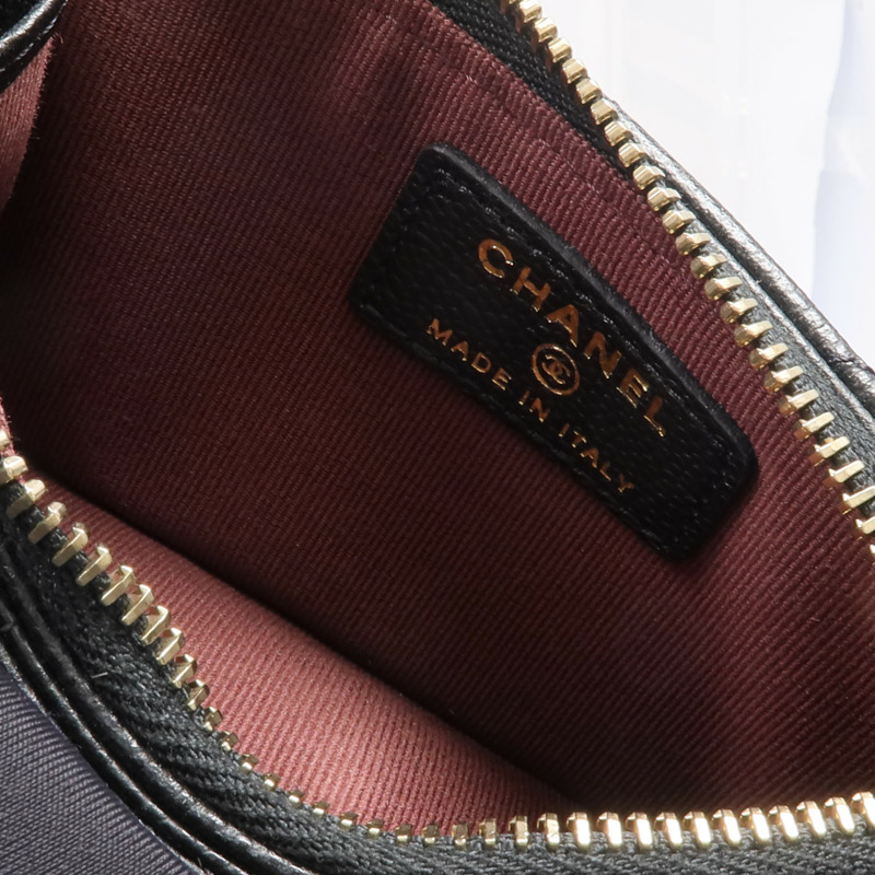 CHANEL 牛皮皮革Classic Zipped Card Holder金扣卡片套-8