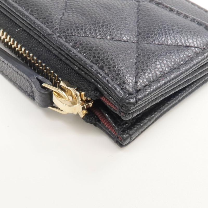 CHANEL 牛皮皮革Classic Zipped Card Holder金扣卡片套-13