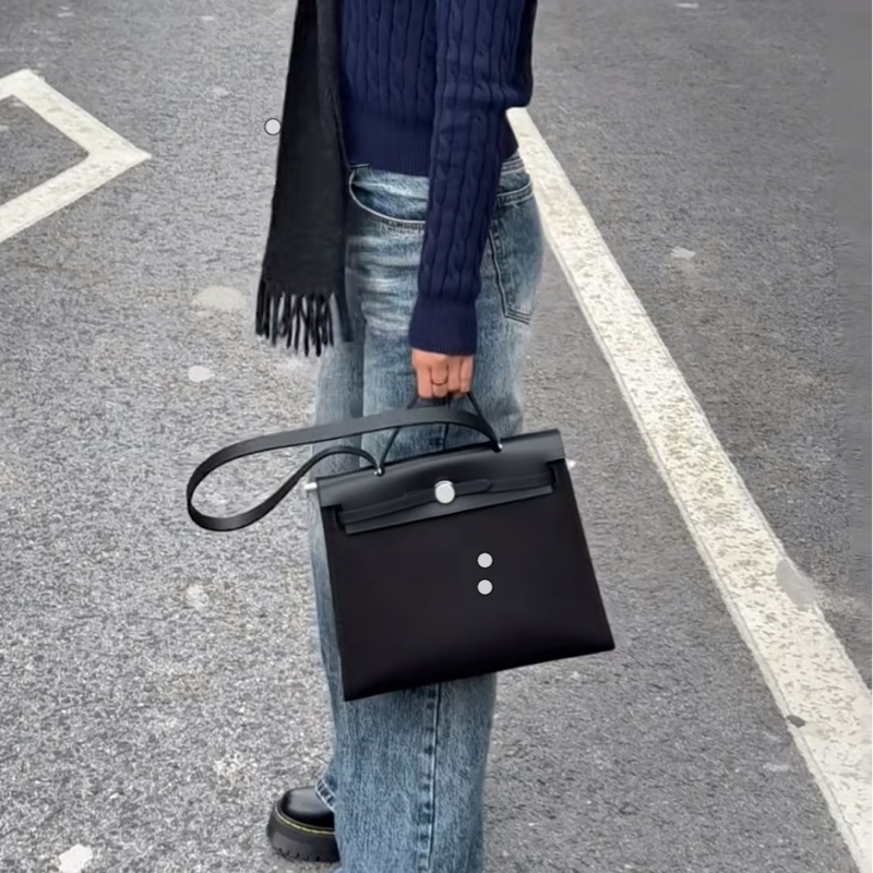 閒置新✨ Hermes herbag31 黑色拼防水塗層-7