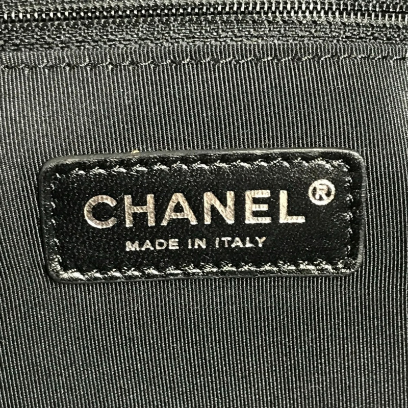 香奈兒復古標誌 CC 可可標誌 山茶花手提包 單肩雙色皮革帆布 女士藍色-11