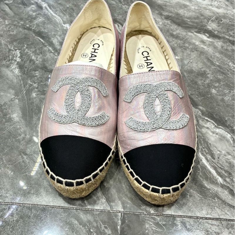 香奈兒Chanel 23C人魚姬漸變粉漁夫鞋 38碼 全套附件-0