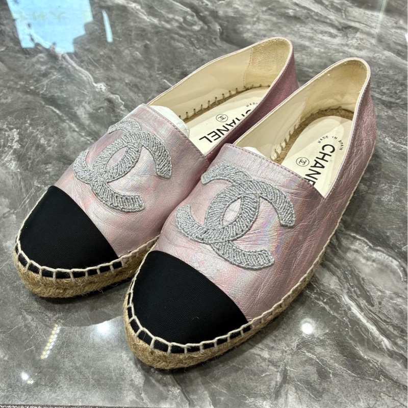 香奈兒Chanel 23C人魚姬漸變粉漁夫鞋 38碼 全套附件-5