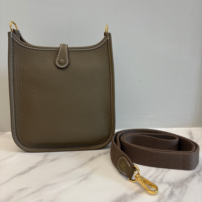 Hermes evelyne16 大象灰金釦 同色肩帶 K刻-1