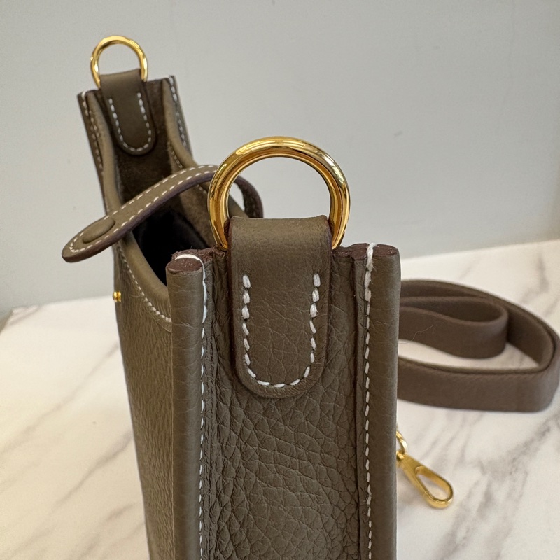 Hermes evelyne16 大象灰金釦 同色肩帶 K刻-4