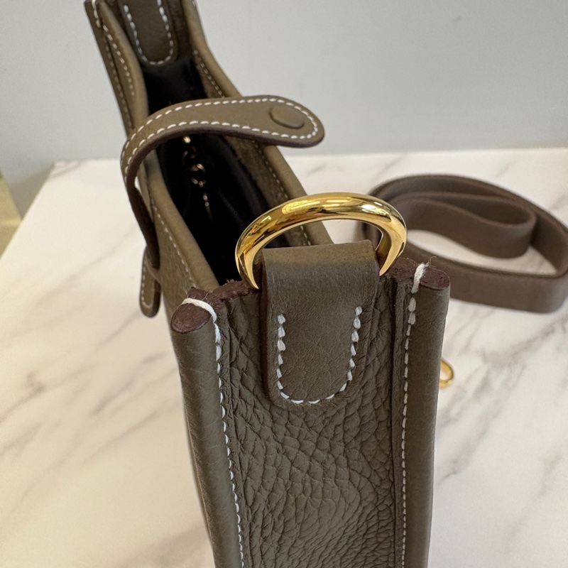 Hermes evelyne16 大象灰金釦 同色肩帶 K刻-5