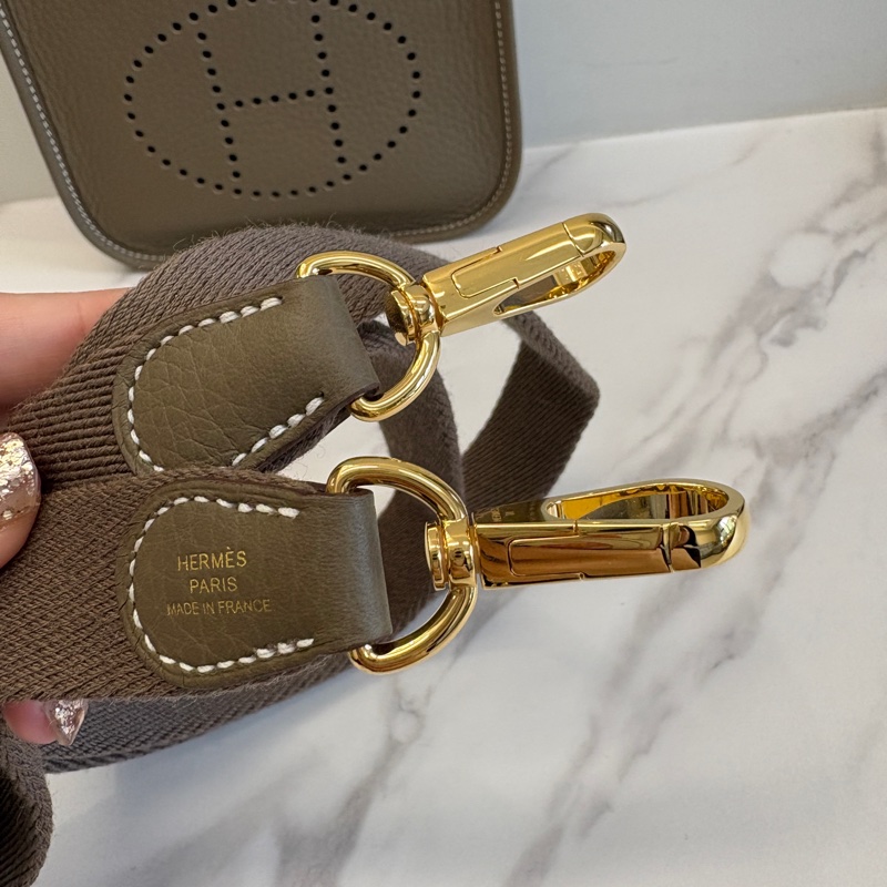Hermes evelyne16 大象灰金釦 同色肩帶 K刻-9
