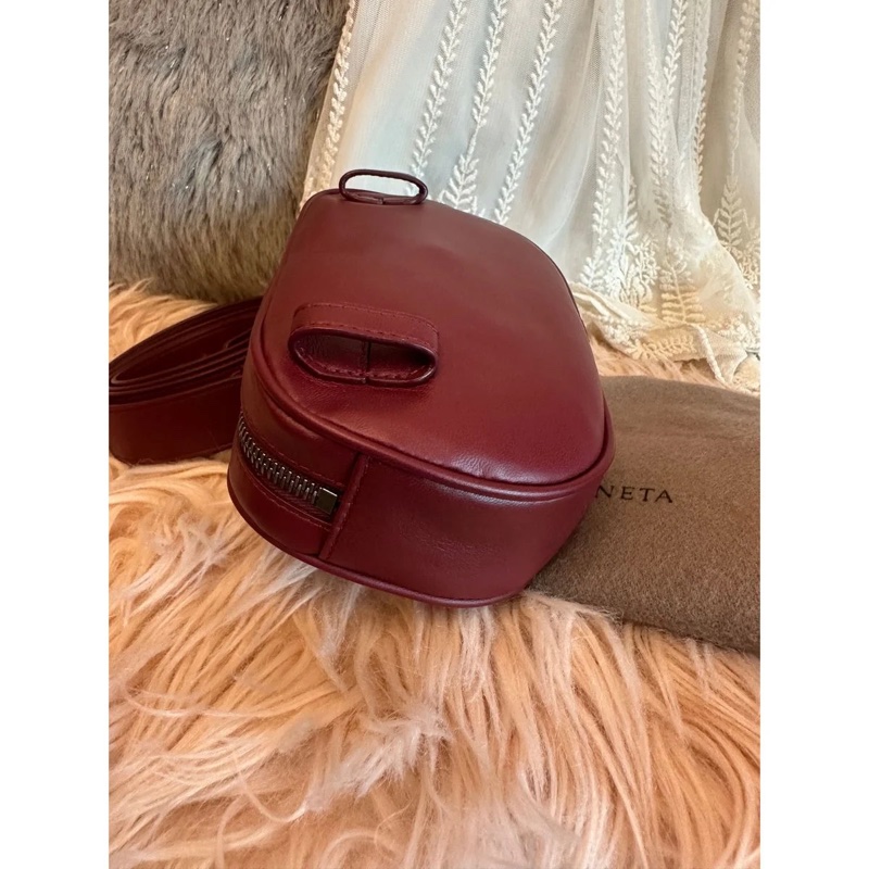 閒置全新未使用 Bottega Veneta 枣紅編織 腰包（附皮帶）可做斜挎包-19