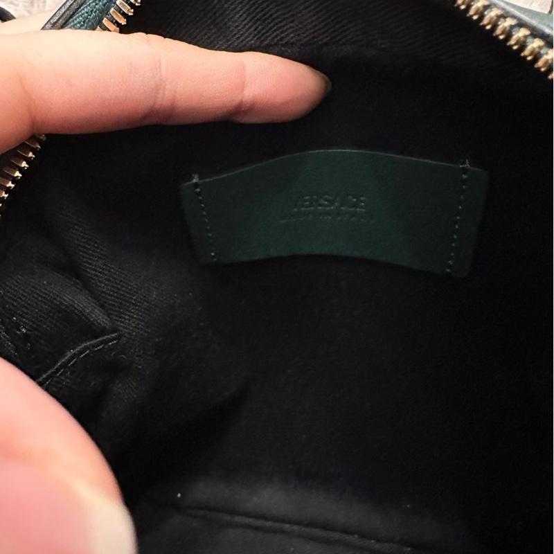 范思哲 男包 Versace 軍綠皮革美杜莎相機包 /斜挎包-7