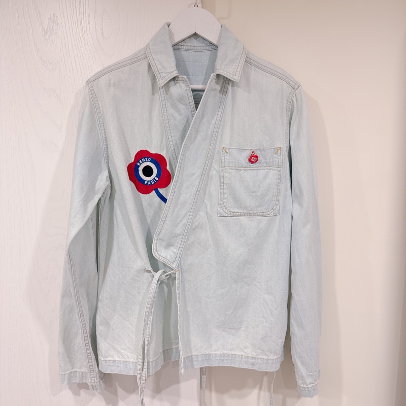 KENZO淺牛仔色西裝領牛仔外套襯衫罩衫-2