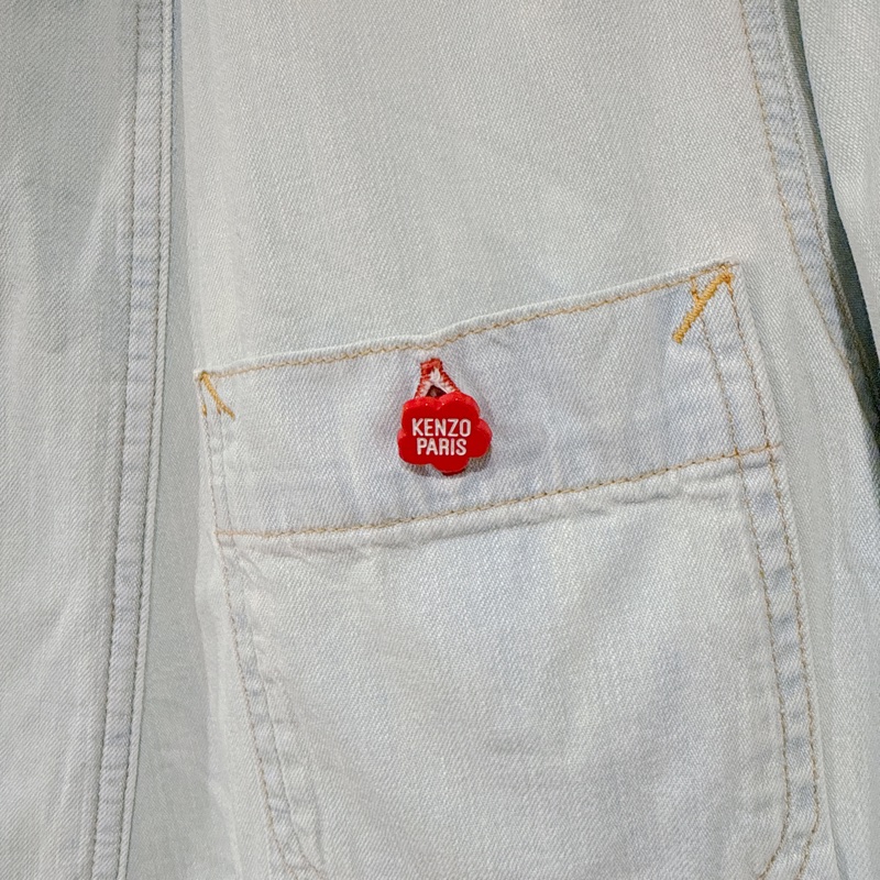 KENZO淺牛仔色西裝領牛仔外套襯衫罩衫-4