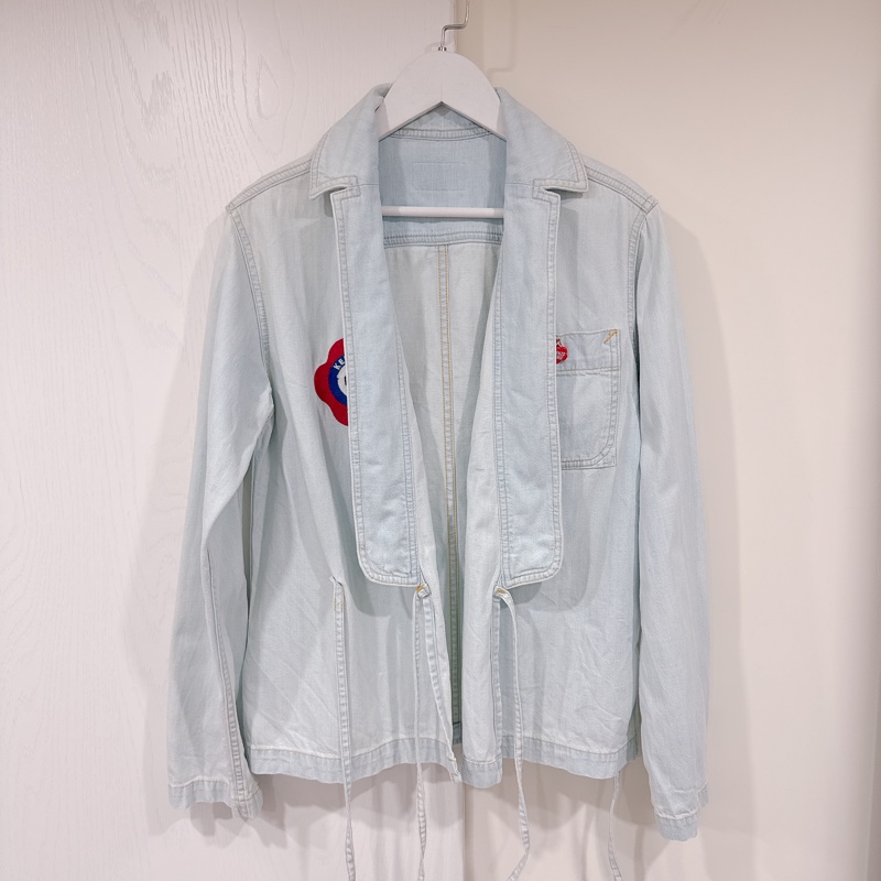 KENZO淺牛仔色西裝領牛仔外套襯衫罩衫-5