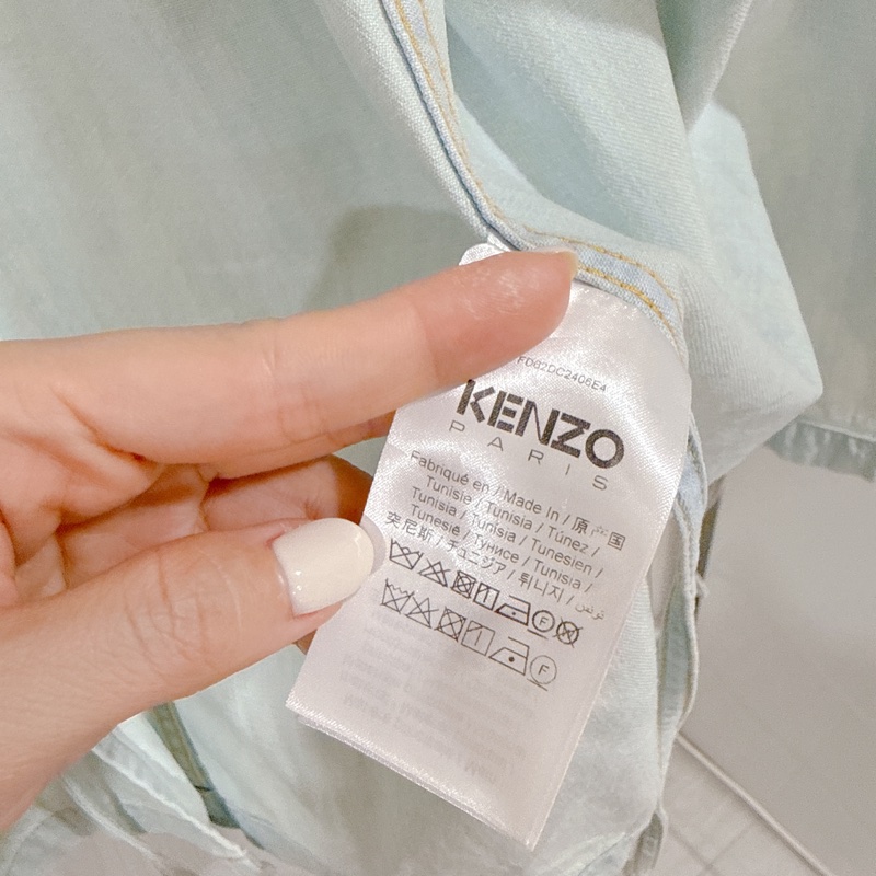 KENZO淺牛仔色西裝領牛仔外套襯衫罩衫-6