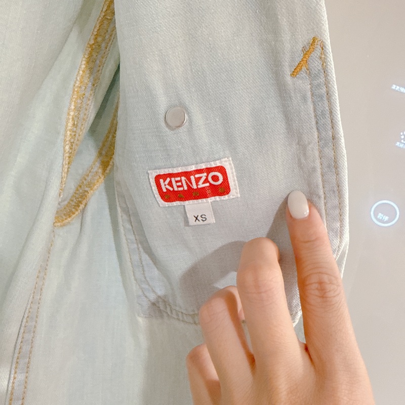 KENZO淺牛仔色西裝領牛仔外套襯衫罩衫-7