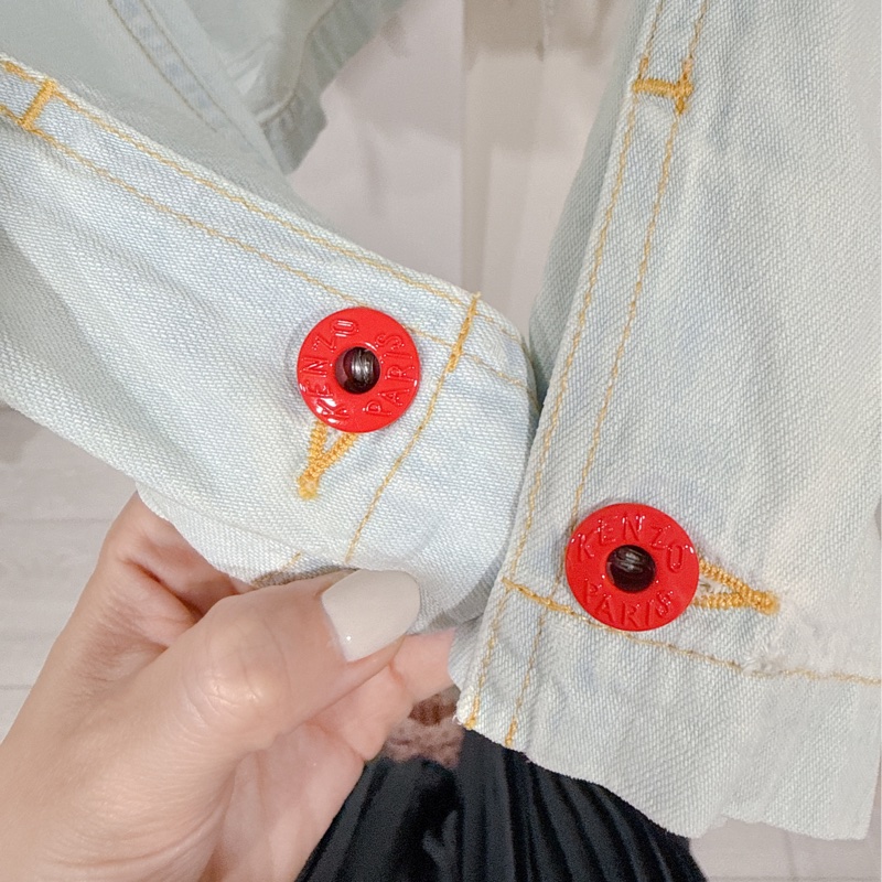 KENZO淺牛仔色西裝領牛仔外套襯衫罩衫-9