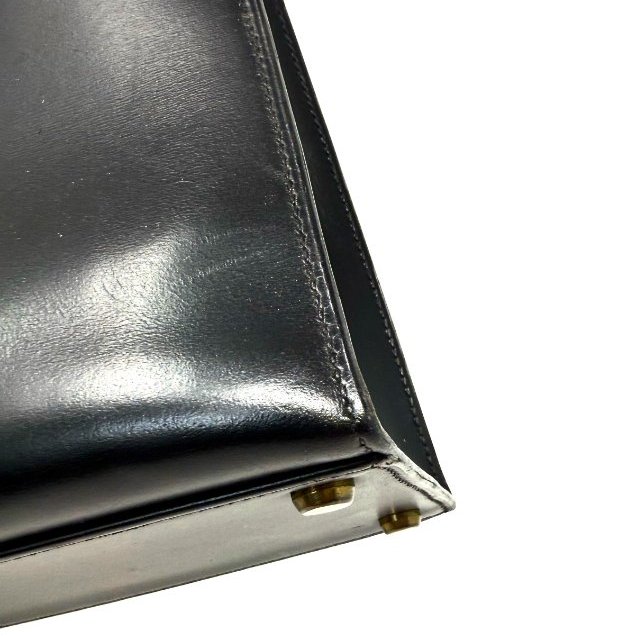 愛馬仕 Kelly 32 Sellier Box 皮 黑色 黑金 外縫 凱莉包 手提包 肩背包 金扣 GHW-6