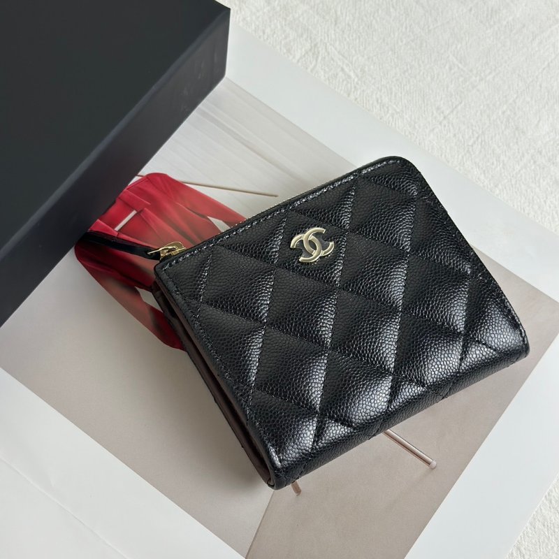 CHANEL L型拉鍊錢包 - 黑銀-1