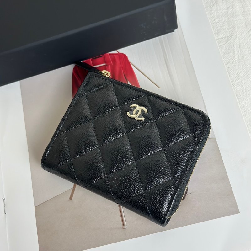 CHANEL L型拉鍊錢包 - 黑銀-2