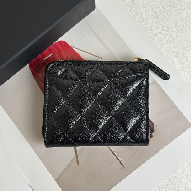 CHANEL L型拉鍊錢包 - 黑銀-3