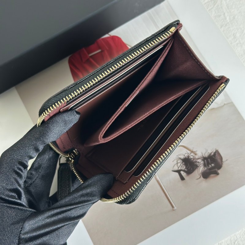 CHANEL L型拉鍊錢包 - 黑銀-4