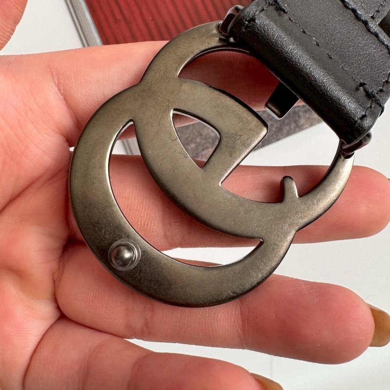 ✨穿搭必買超百搭✨Gucci 復古銀百搭皮帶（95）-1