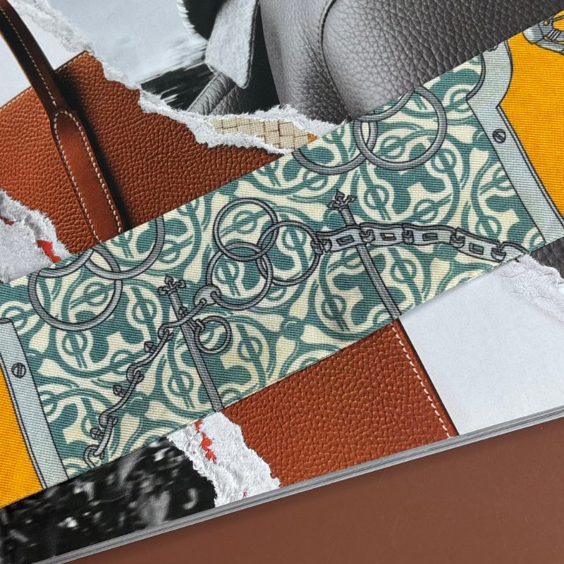 ::HERMES:: Scarf Twilly Horse Bit and Chain Silk Multicolor Orange Green 絲巾黃色/綠色/彩色-11