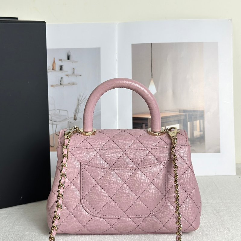 CHANEL Coco handle - mini粉金-3