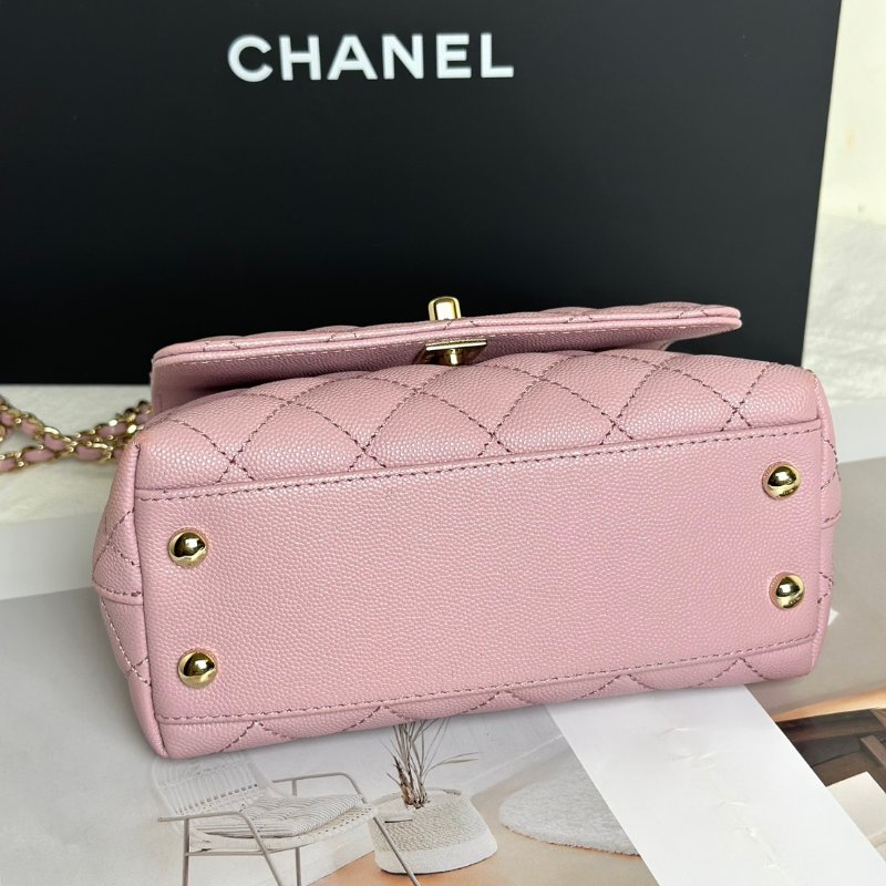CHANEL Coco handle - mini粉金-4