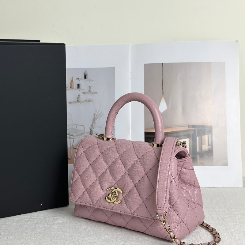 CHANEL Coco handle - mini粉金-10