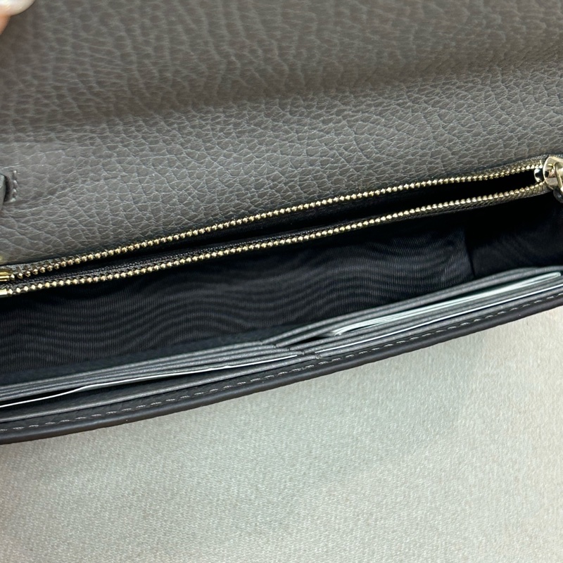 GUCCI/古馳 灰色牛皮鏈條woc，尺寸19×11，有盒有塵袋，-8