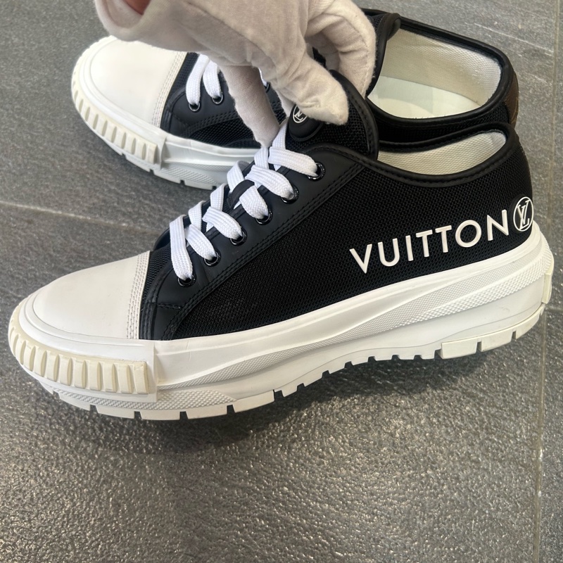 LV/路易威登  黑色車輪底厚底鞋 帆布鞋 41碼  無附件-0