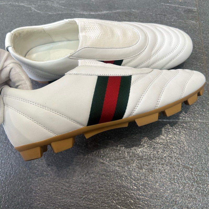 Gucci古馳足球鞋，白色，7.5碼，41.5码意大利製造 無附件-0