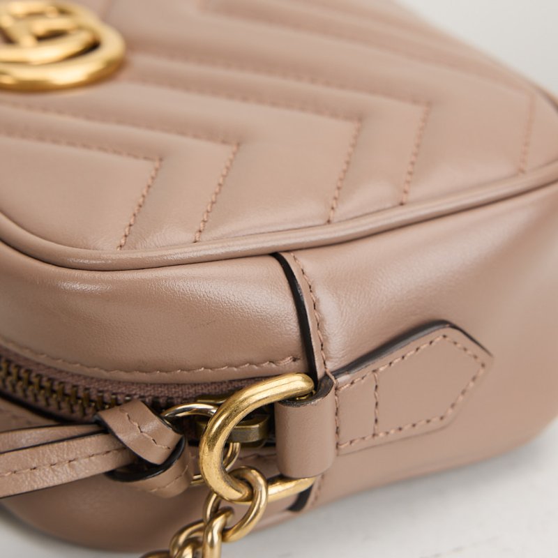 二手Gucci marmont 24 相機包/奶茶色-3