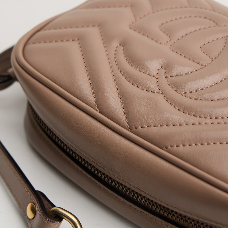 二手Gucci marmont 24 相機包/奶茶色-5